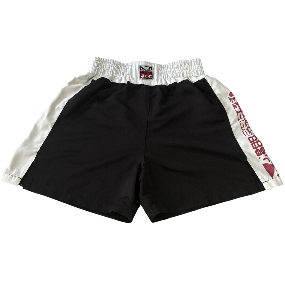 VTG Y2K Bad Boy Pro Series MMA Fight Shorts Mens Sm Black White Grappling BJJ